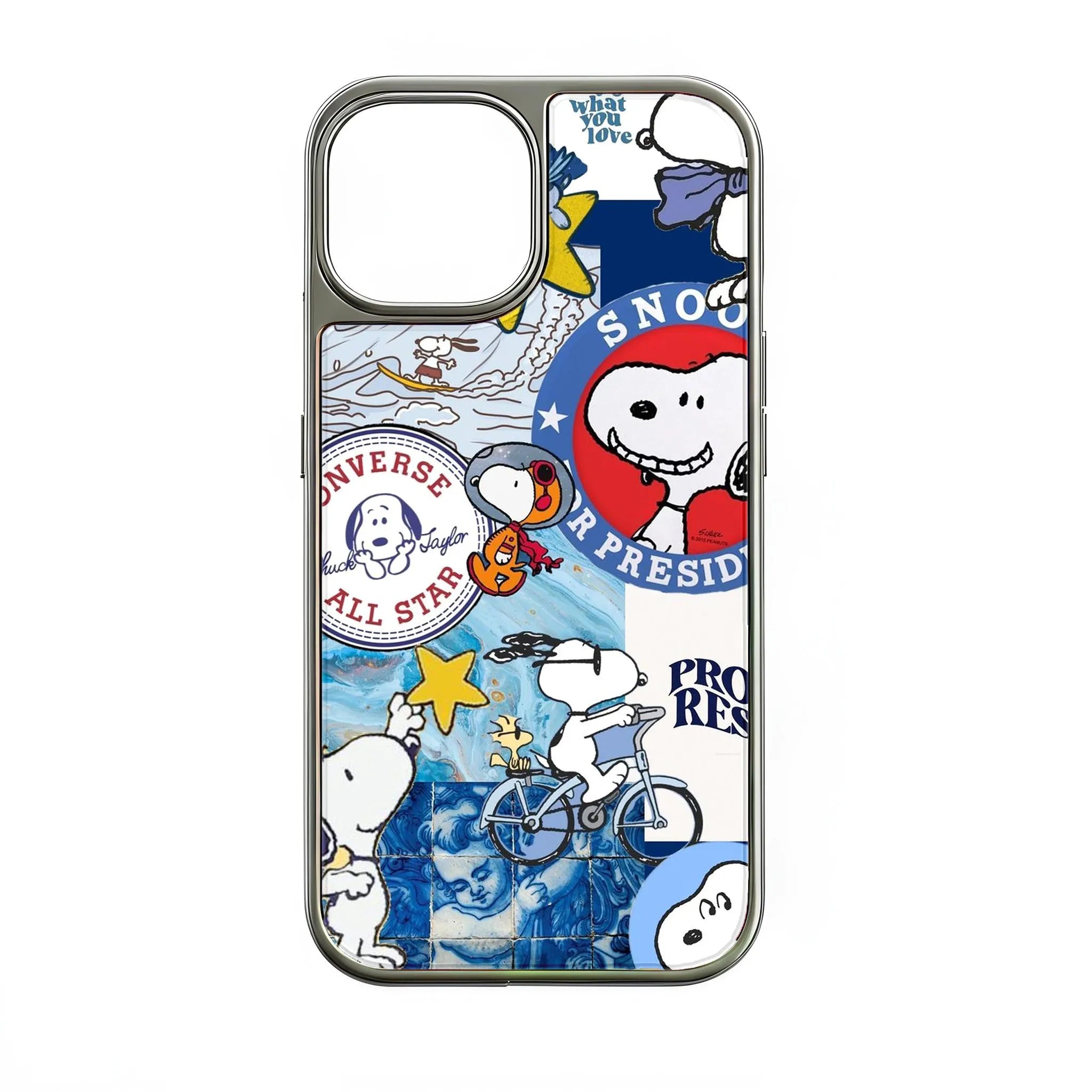 Holographic Chrome Snoopy Phone Case - Fun Vintage Design