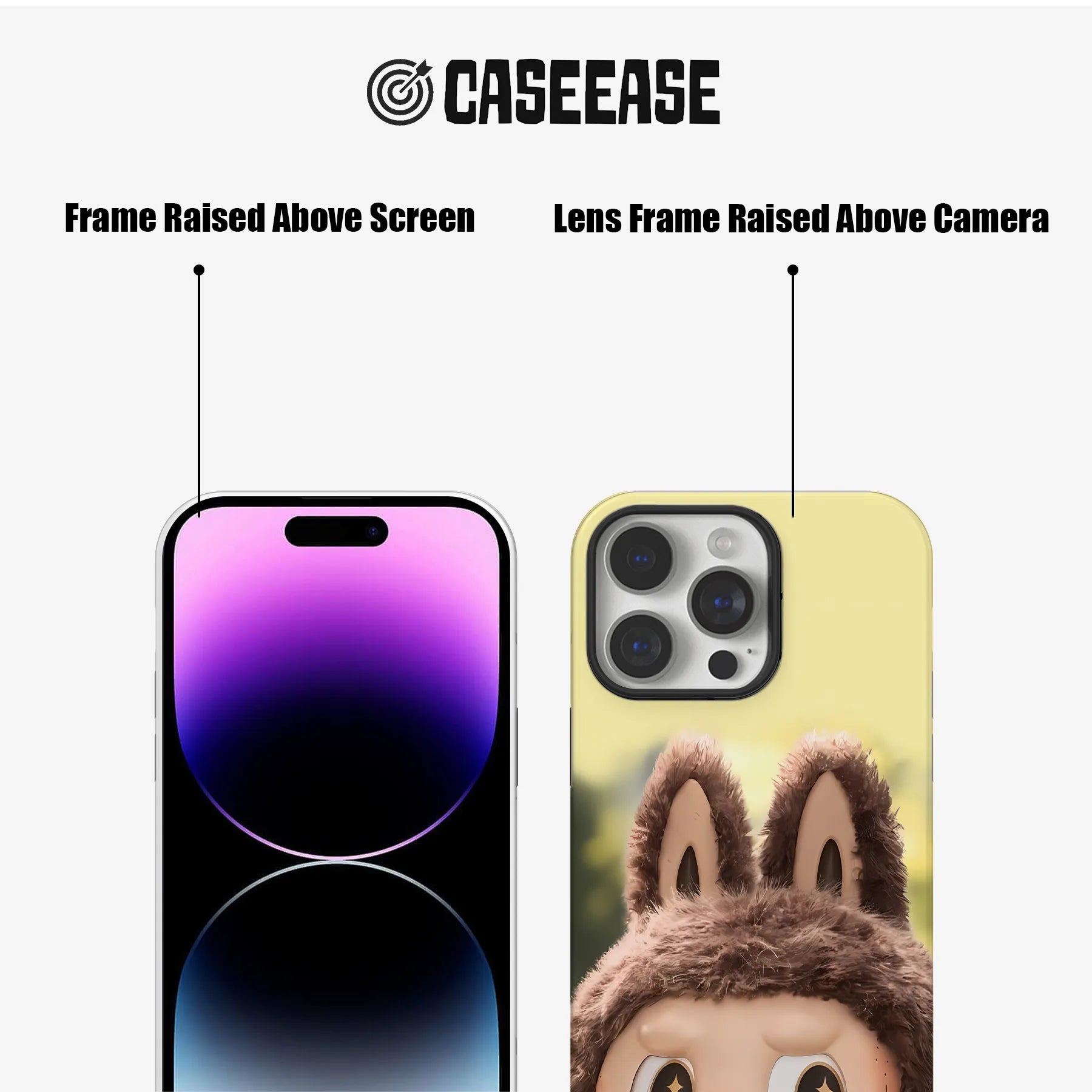 Bonita funda de teléfono con diseño de conejo de dibujos animados para niños