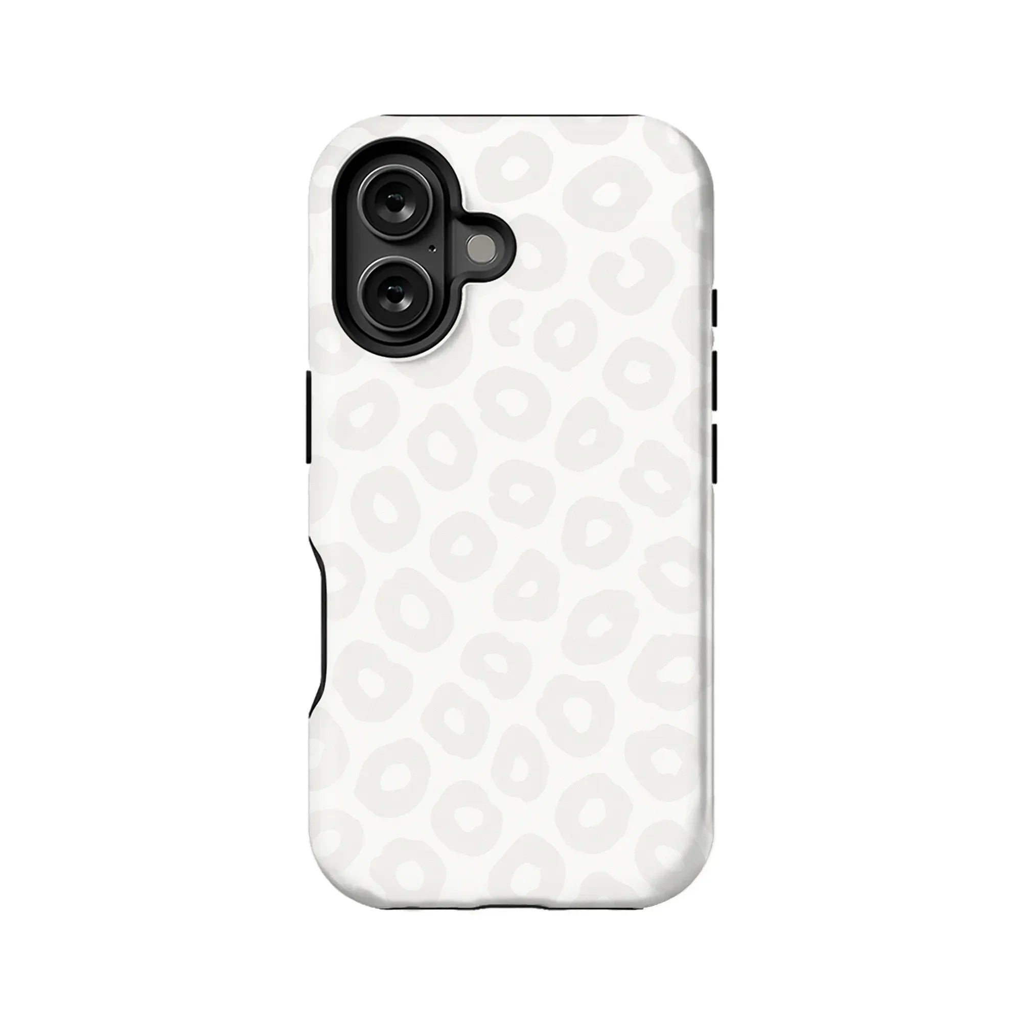 Elegante funda para teléfono con estampado de leopardo blanco