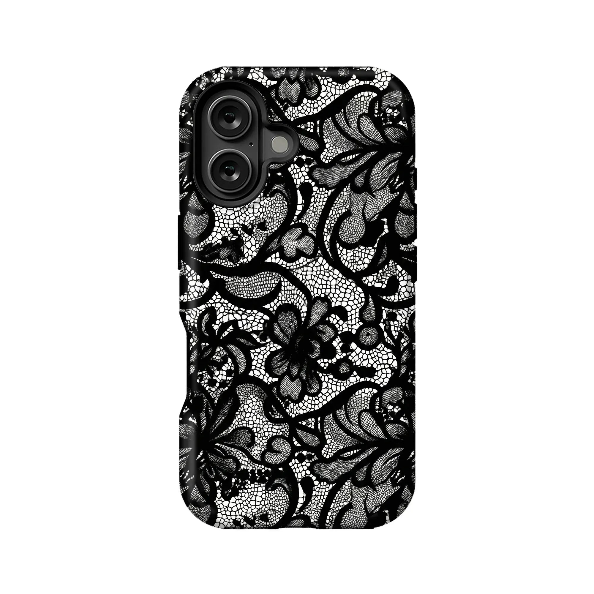 Elegante funda de teléfono de encaje negro
