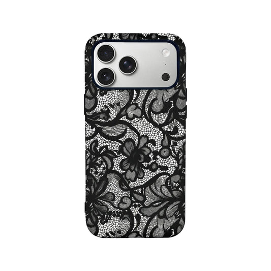 Elegante funda de teléfono de encaje negro