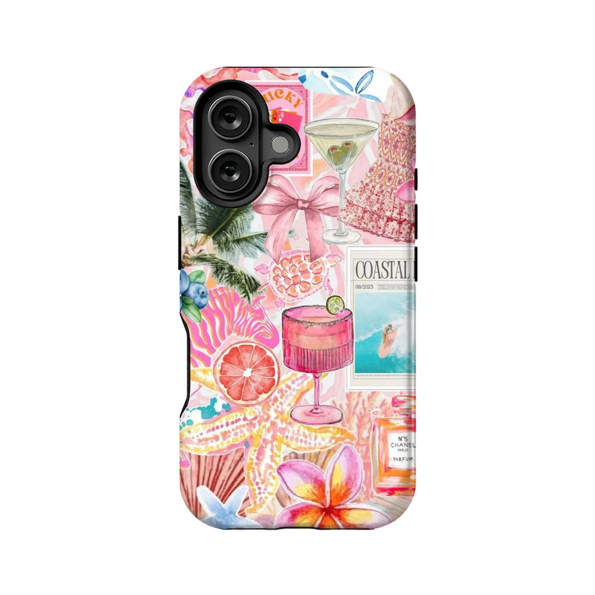 Funda para teléfono con collage de vibraciones tropicales