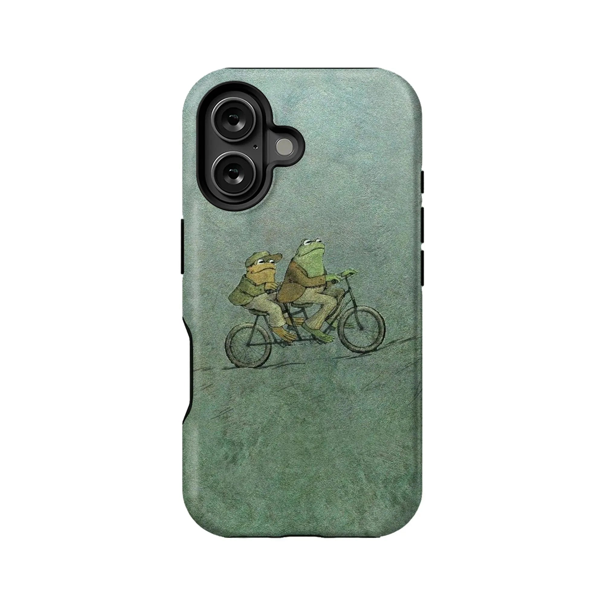 Funda para teléfono con diseño de rana juguetona y bicicleta