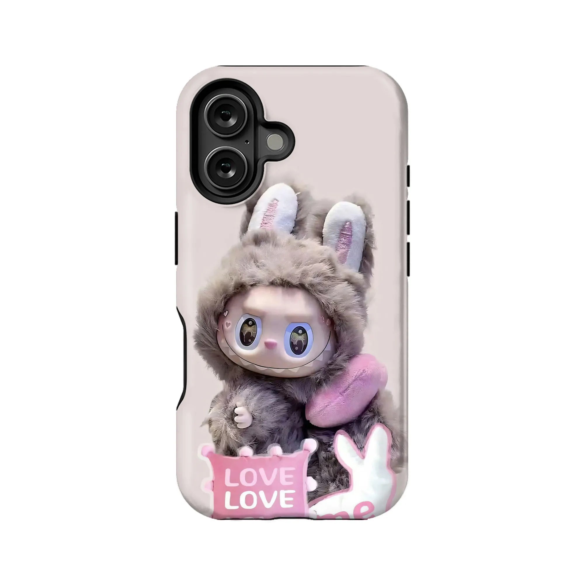 Bonita funda para teléfono con forma de conejito de peluche