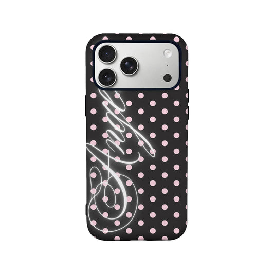 Stylish Polka Dot Phone Case with Neon Design