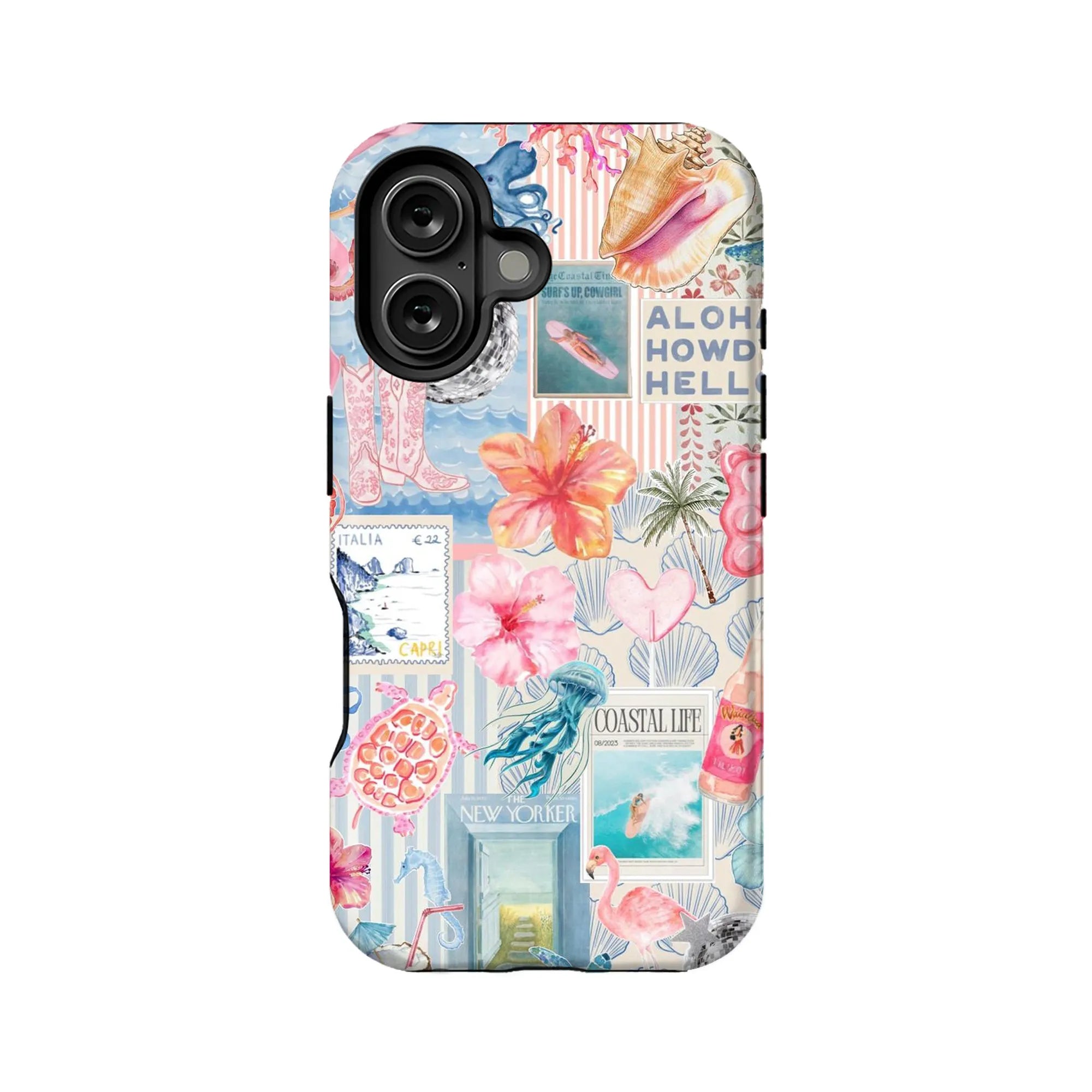 Funda para teléfono con diseño de vida costera tropical