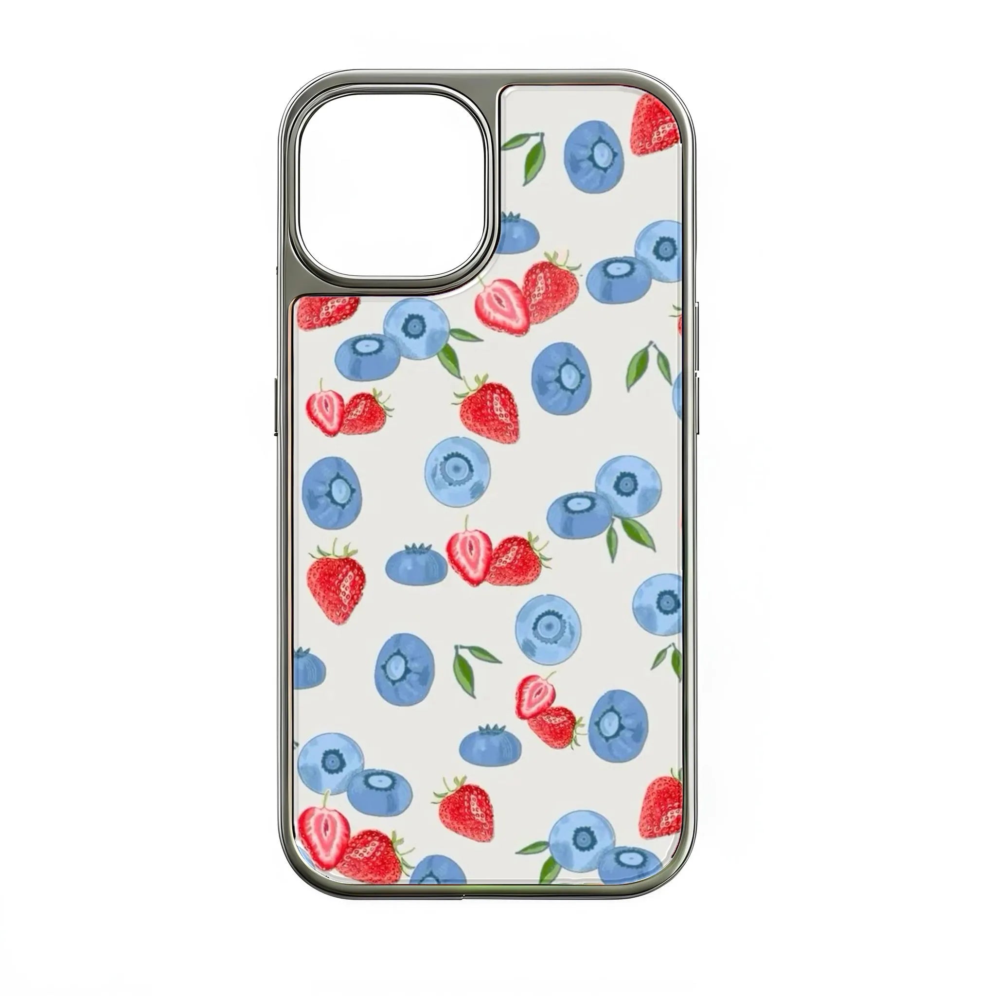 Holographic Chrome Berry Phone Case - Stylish Fruit Design