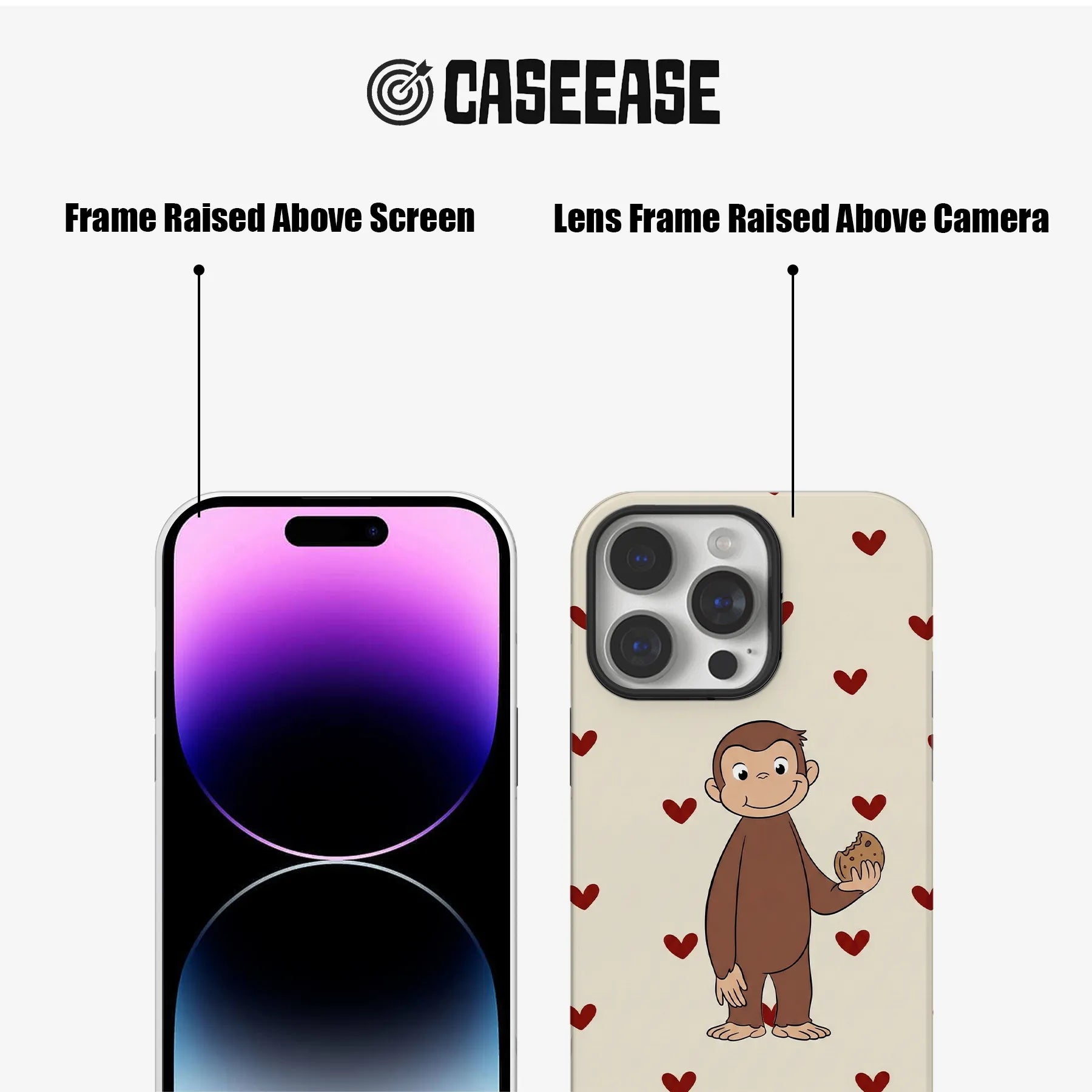 Funda para teléfono Curious George Cookie Love