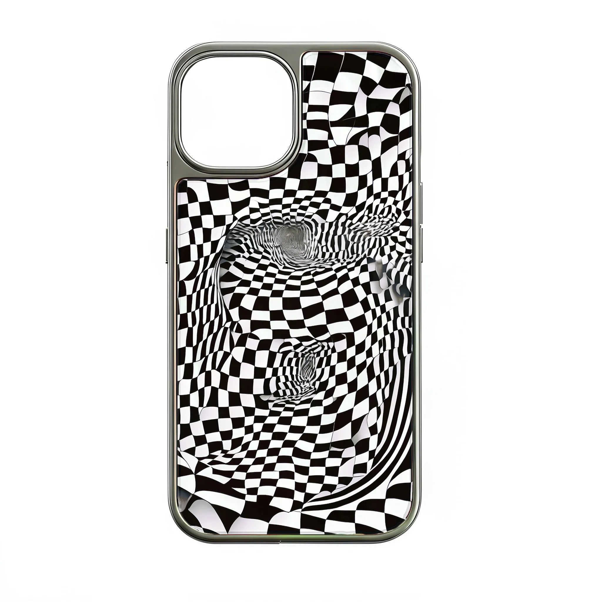 Holographic Chrome Phone Case for iPhone 15 Pro - Optical Illusion Design