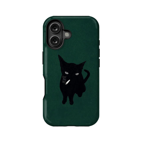 Edgy Black Cat Phone Case