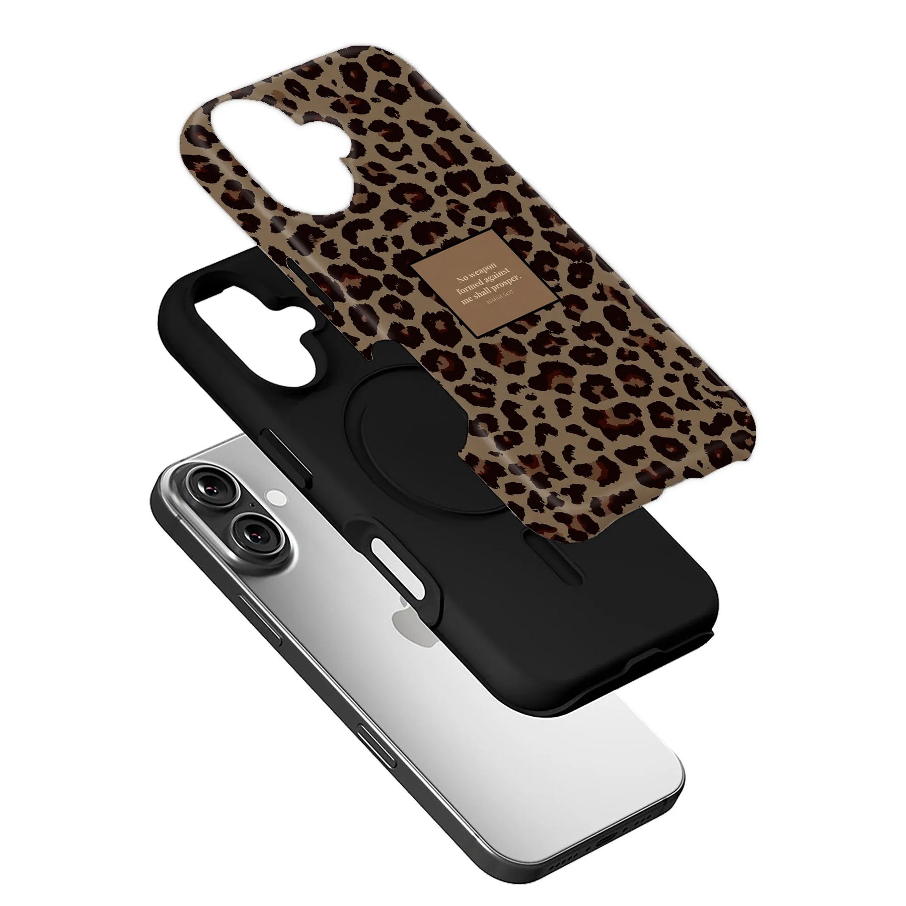Leopard Print Phone Case with Inspirational Quote