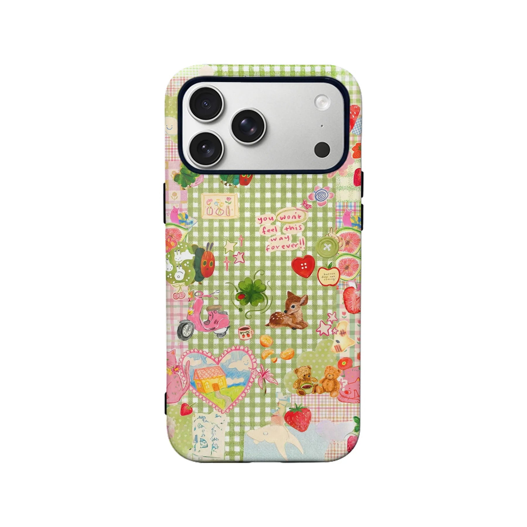 Bonita funda de teléfono con diseño de patchwork para una protección elegante