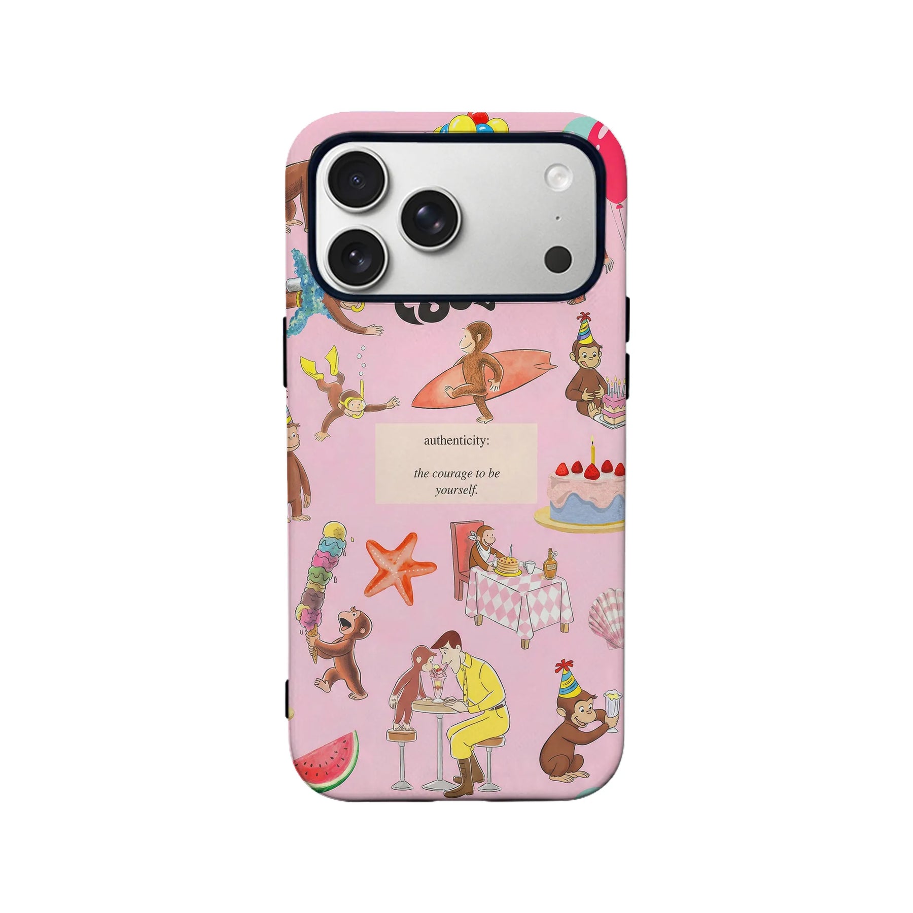 Funda para teléfono con temática de mono curioso