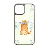 Funda holográfica cromada con diseño de gato - Diseño felino divertido