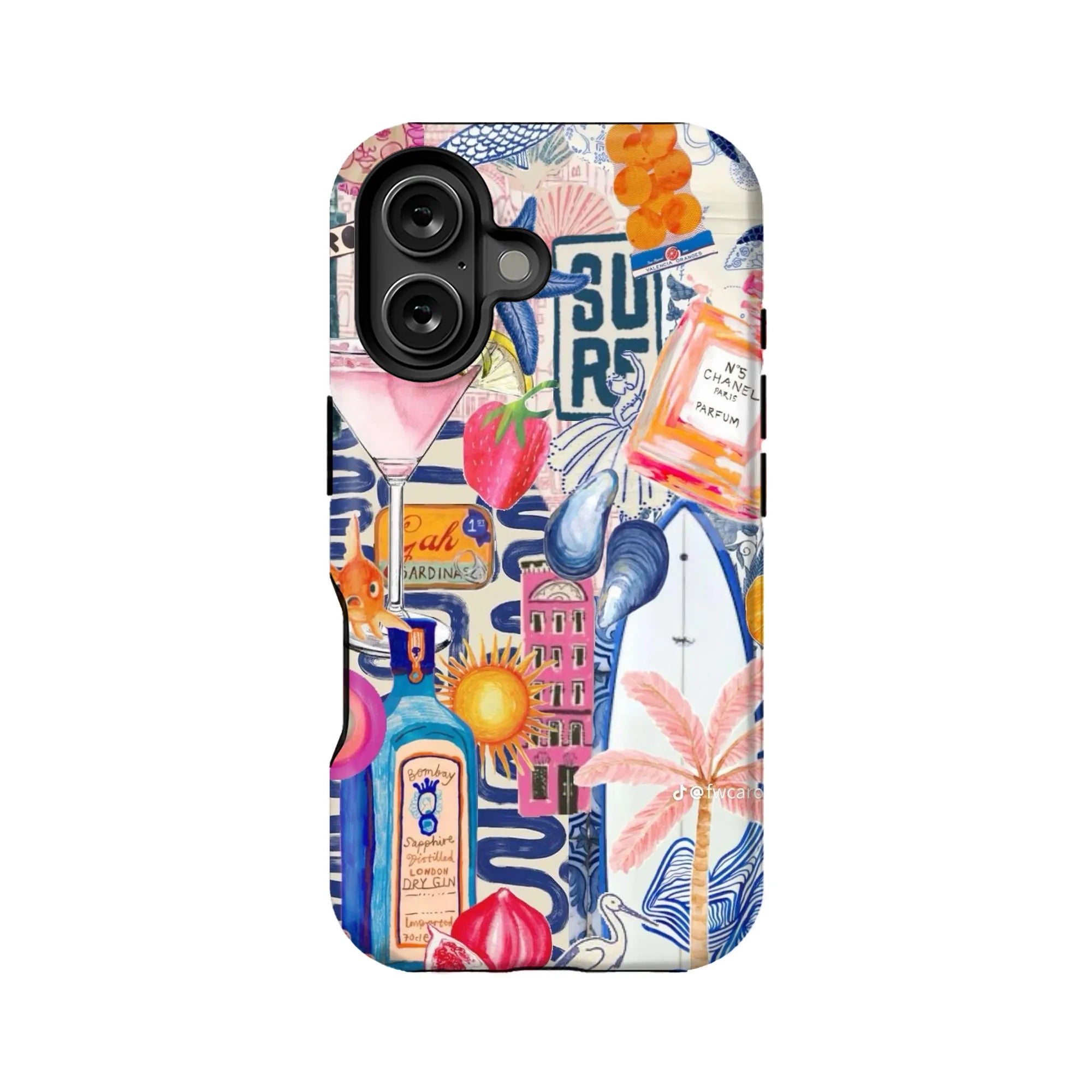 Funda para teléfono con vibraciones de verano coloridas
