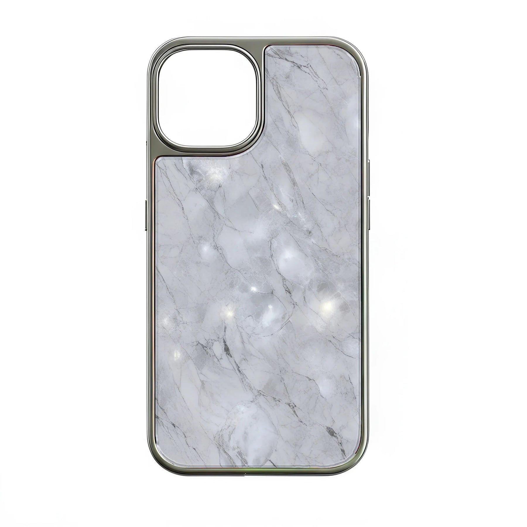 Funda holográfica cromada para iPhone 15 Pro - Efecto mármol y acabado metálico
