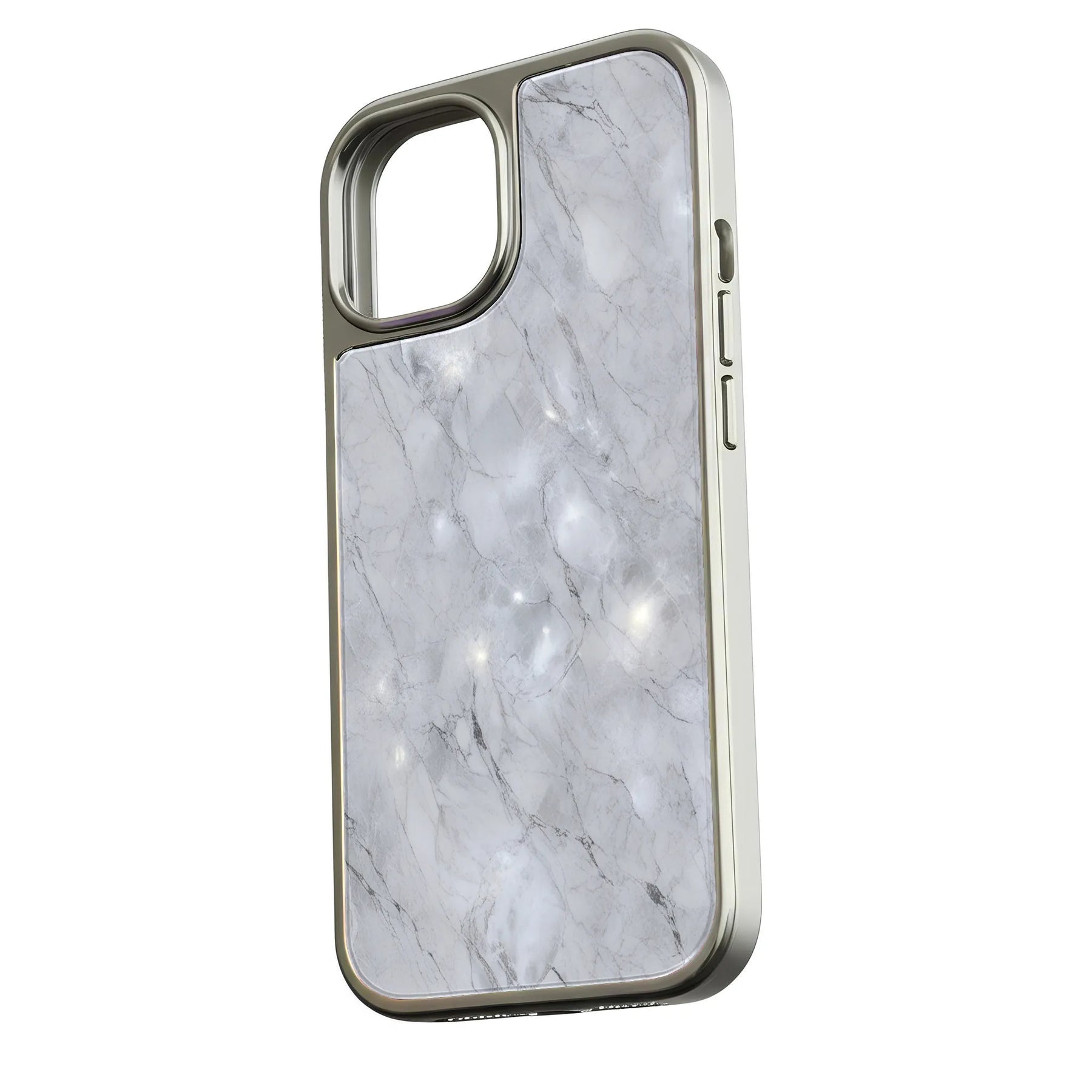 Funda holográfica cromada para iPhone 15 Pro - Efecto mármol y acabado metálico