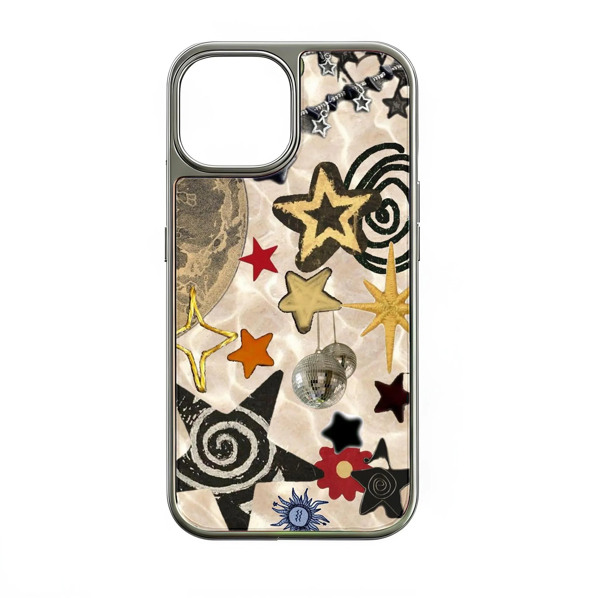 Holographic Chrome Starry Phone Case - Cosmic Adventure Design