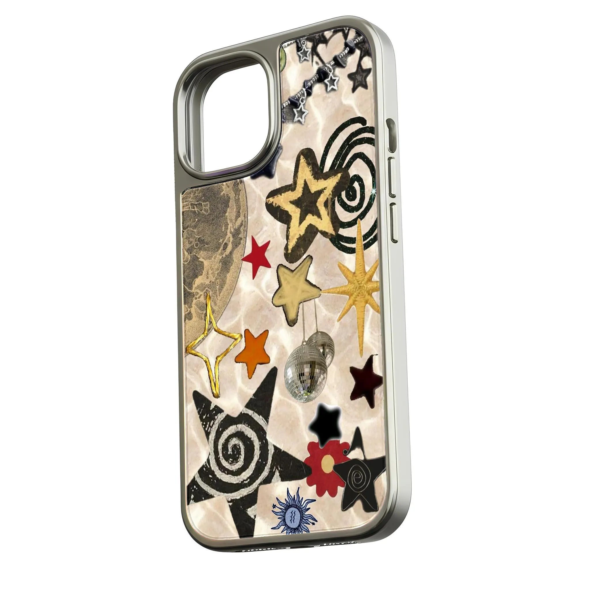 Holographic Chrome Starry Phone Case - Cosmic Adventure Design