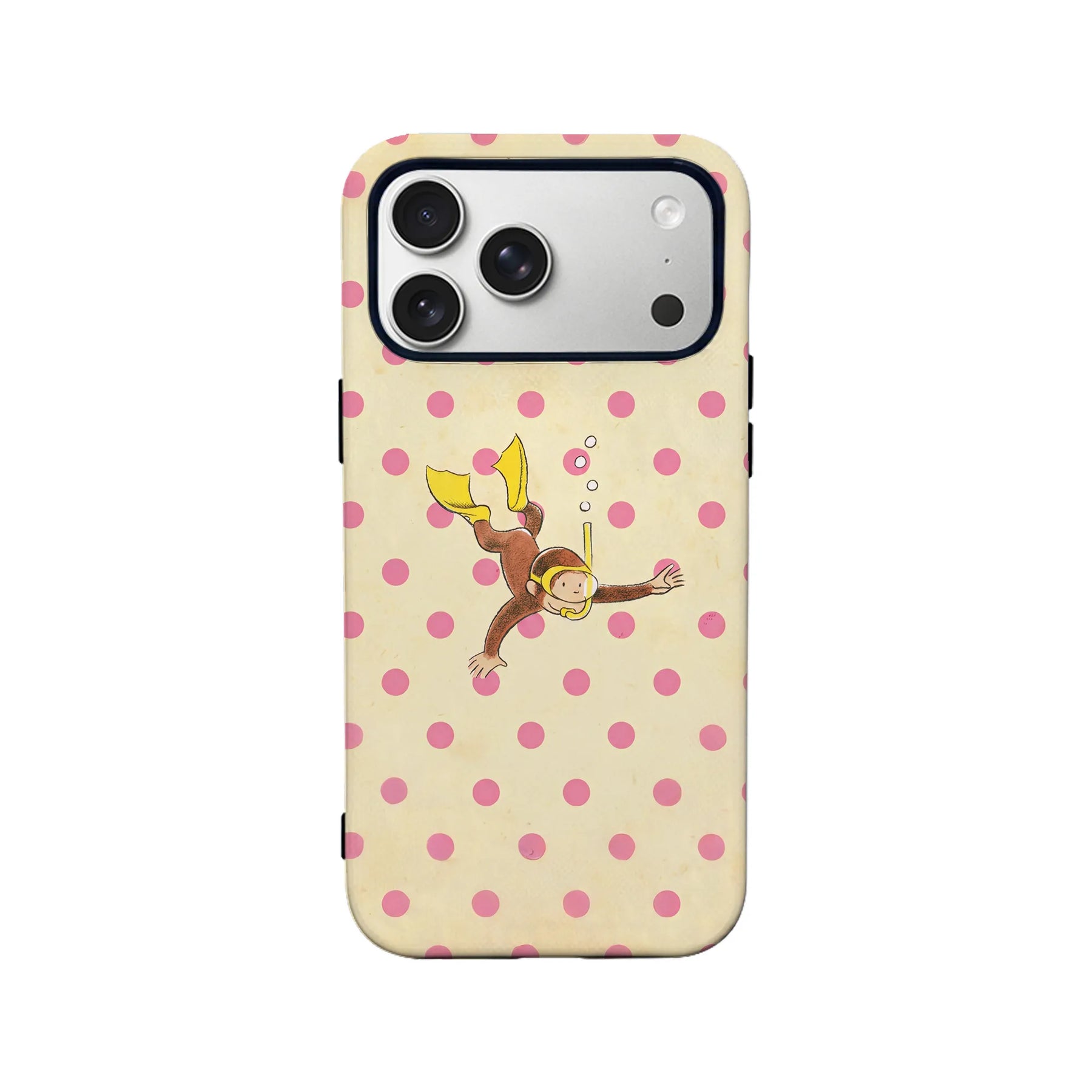 Bonita funda para teléfono con mono buceador