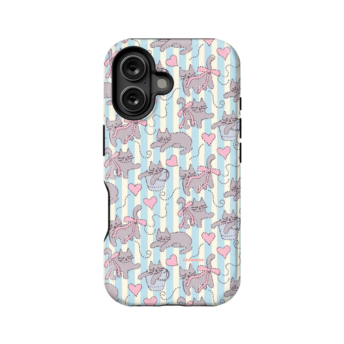 Cute Cat Pattern Phone Case, back view
