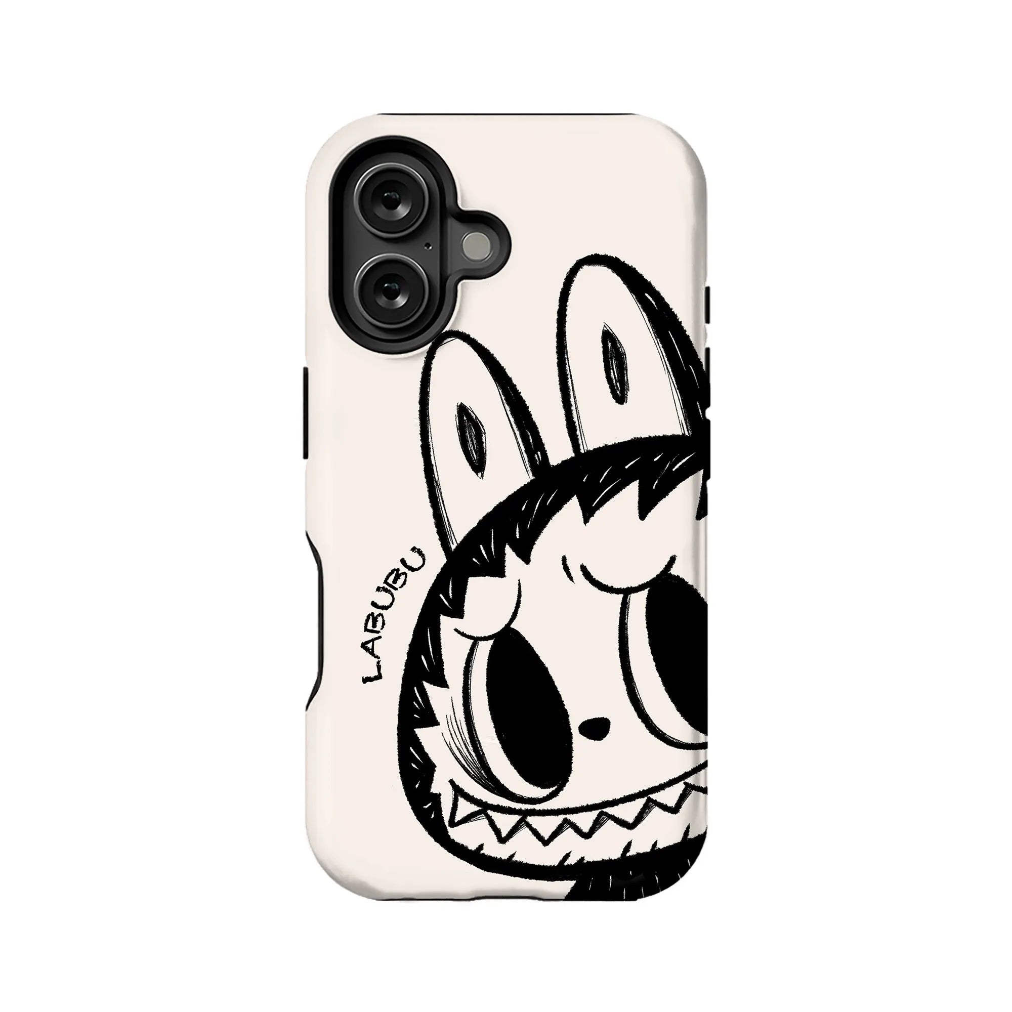 Funda para iPhone con cara de Labubu de dibujos animados