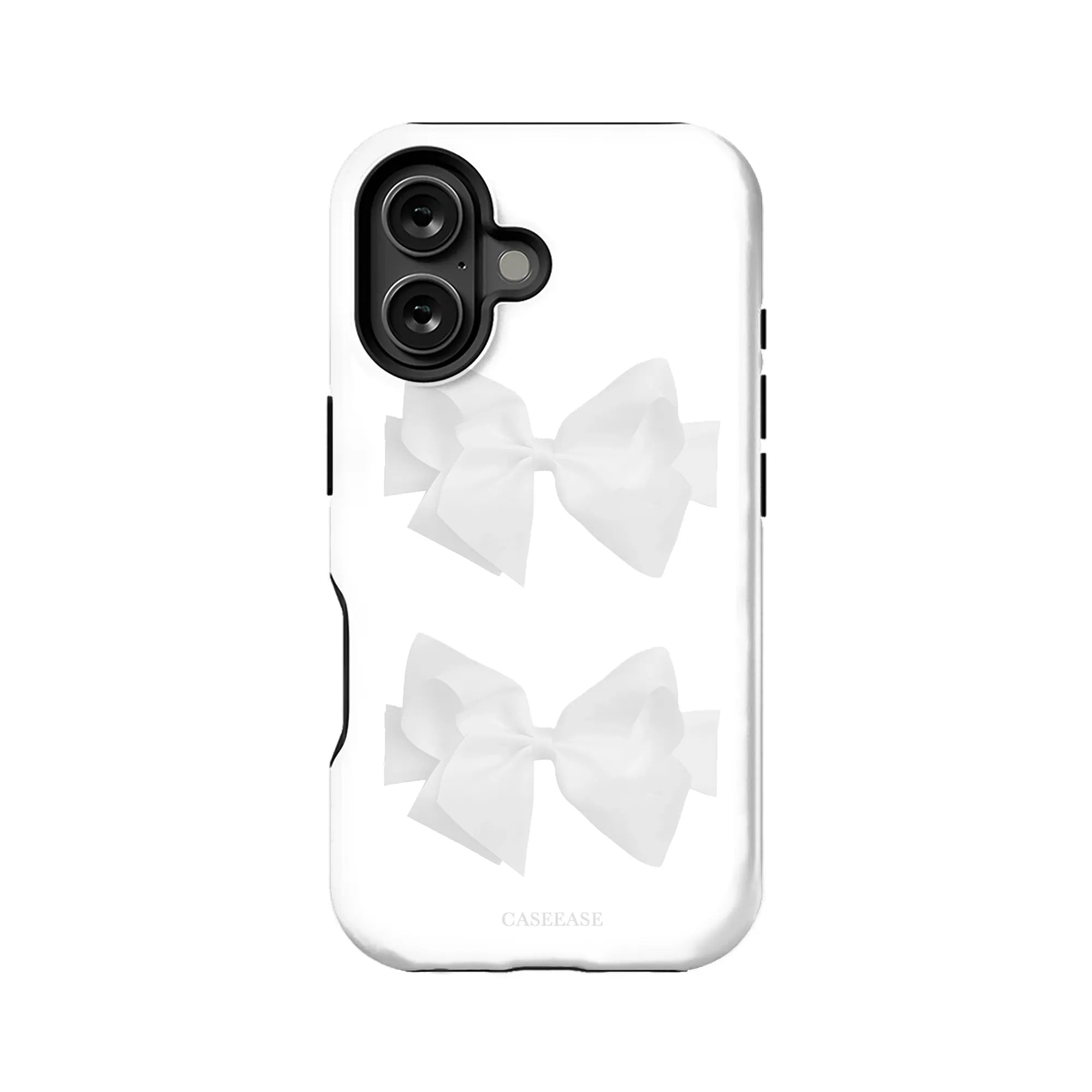 Elegante funda para teléfono con lazo blanco