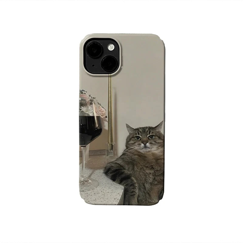 파란 고양이 귀여운 동물 아이폰 폰 케이스