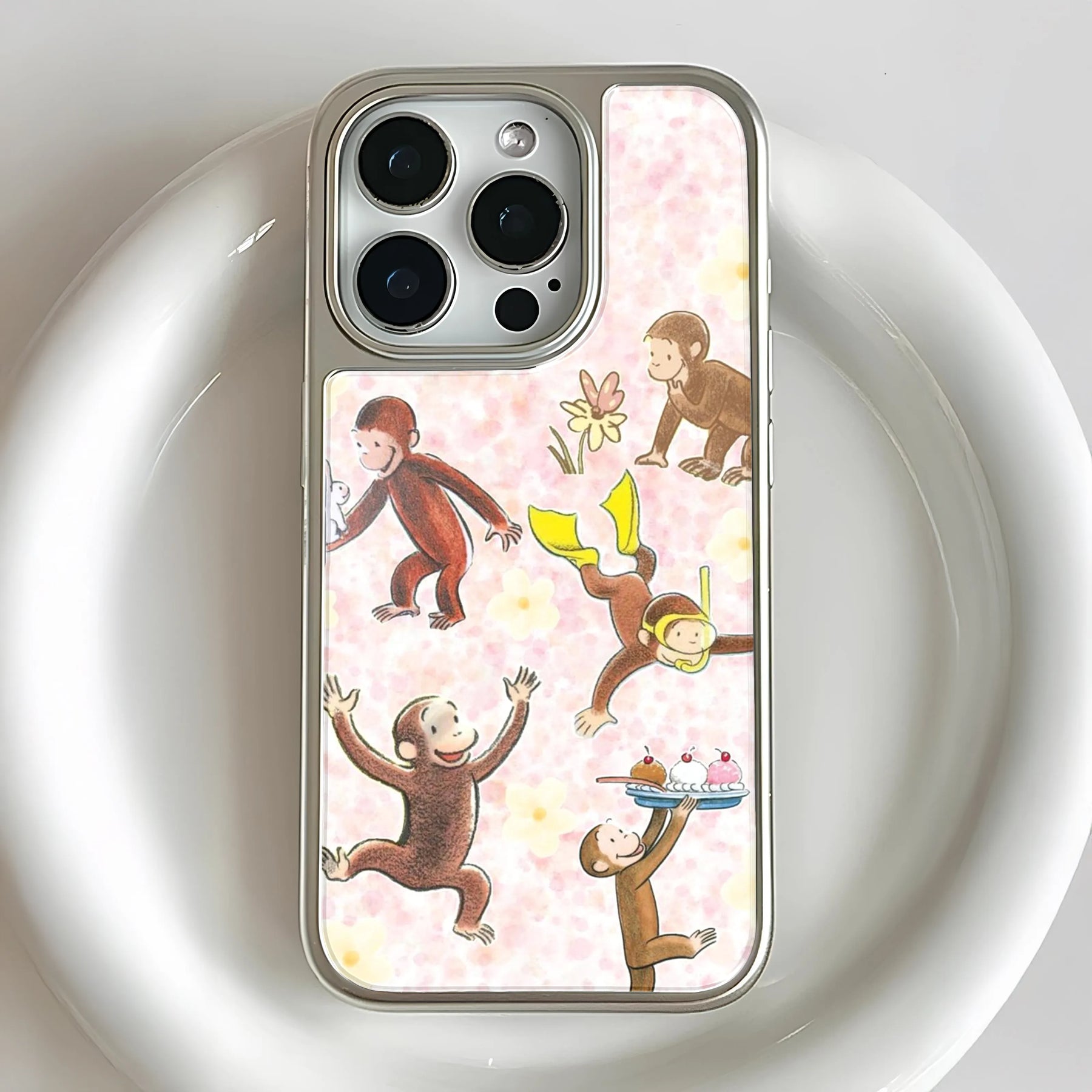 Funda para teléfono con diseño de mono curioso