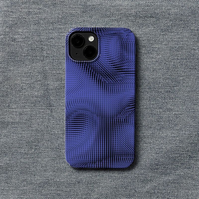 Optical Illusion Blue Ripple Phone Case – Modern Abstract Design