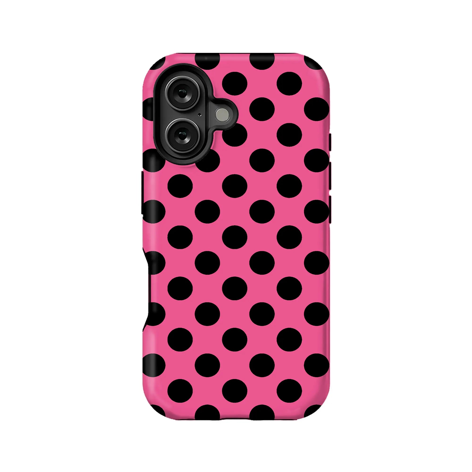 Funda para teléfono con lunares rosas llamativos