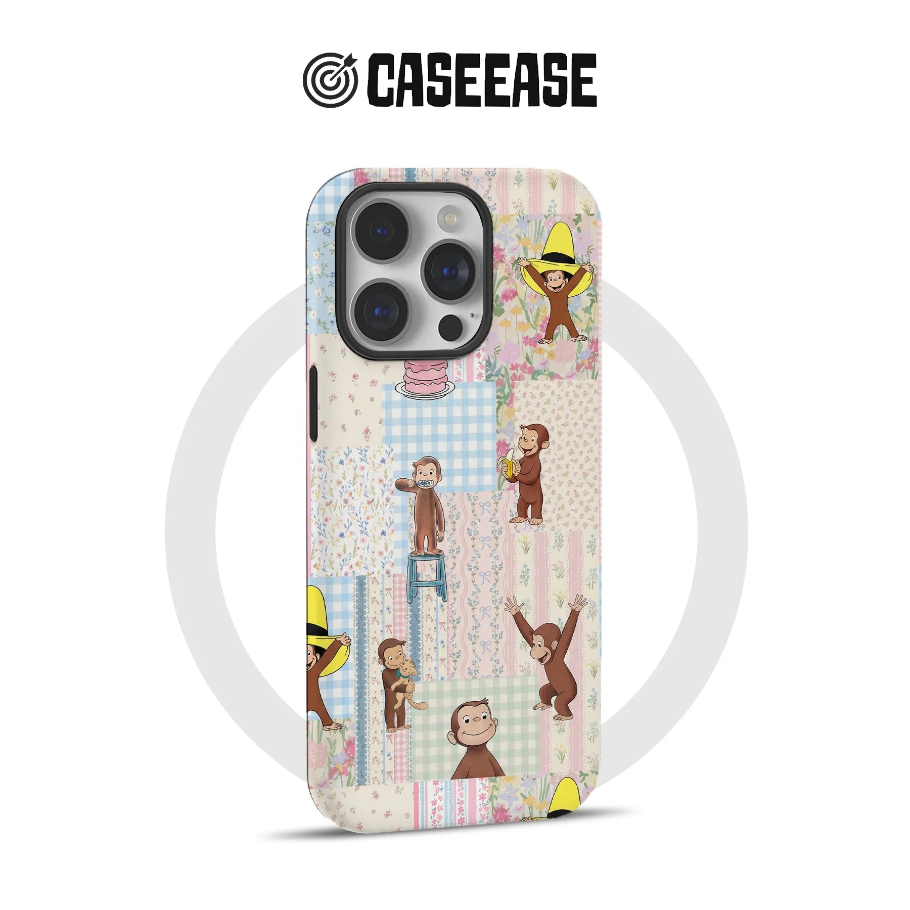 Funda para teléfono con diseño de patchwork de Jorge el curioso