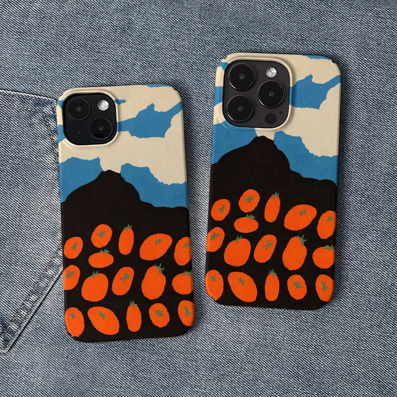 토마토 밭 휴대폰 케이스 – 추상 수확 디자인