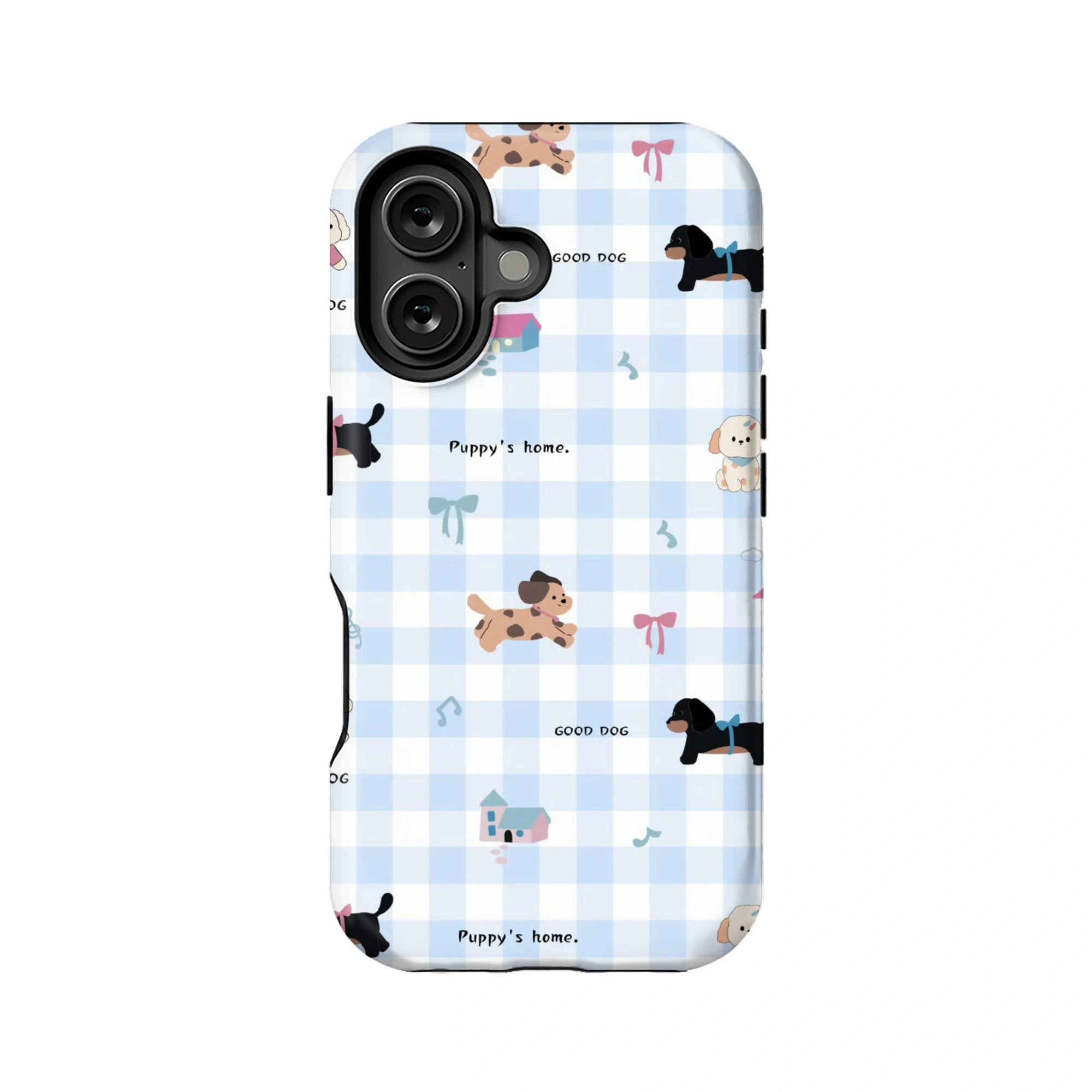 Funda para teléfono con diseño de osito de peluche a cuadros: adorable diseño con temática de bebé