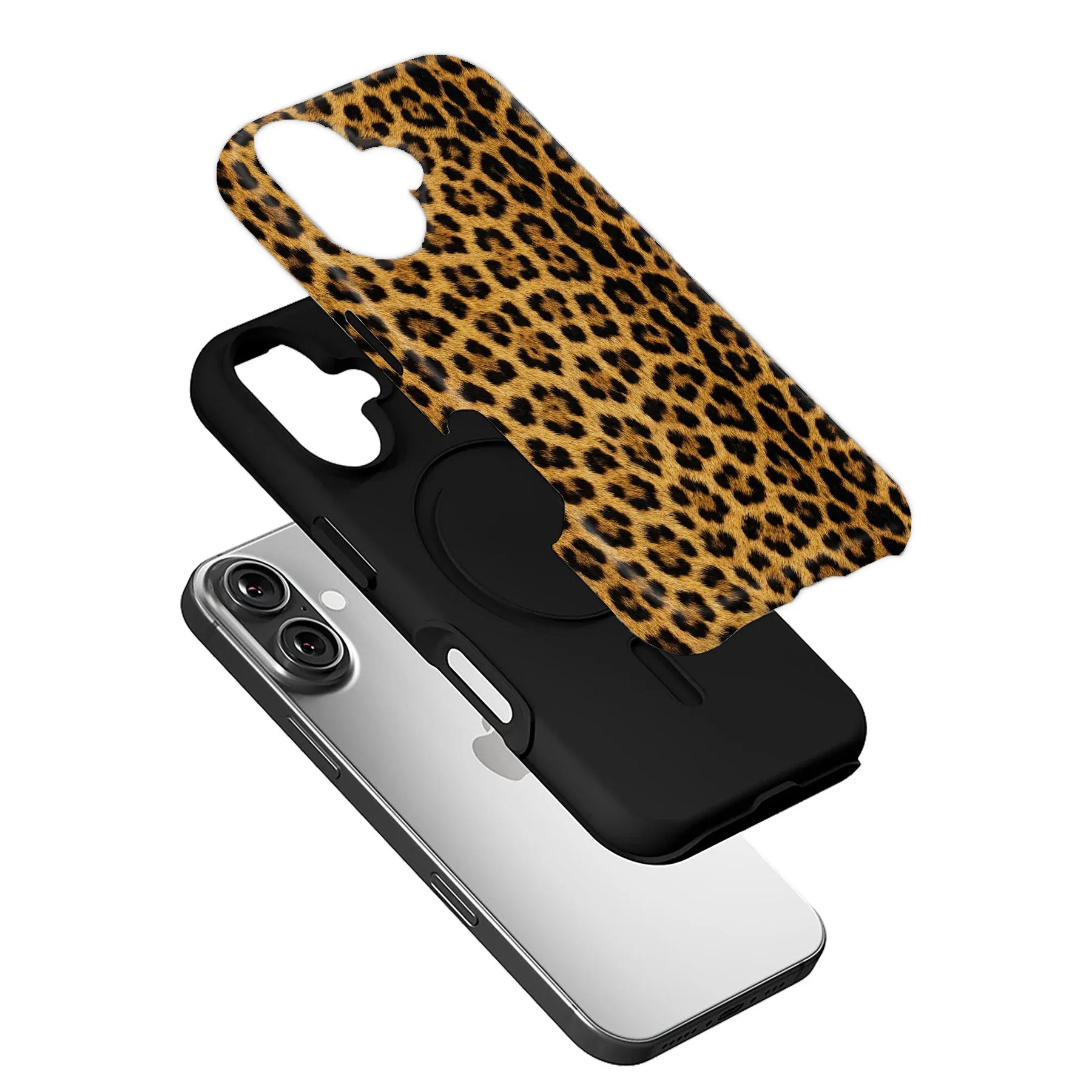 Lujosa funda de leopardo marrón oscuro para iPhone: estilo sofisticado