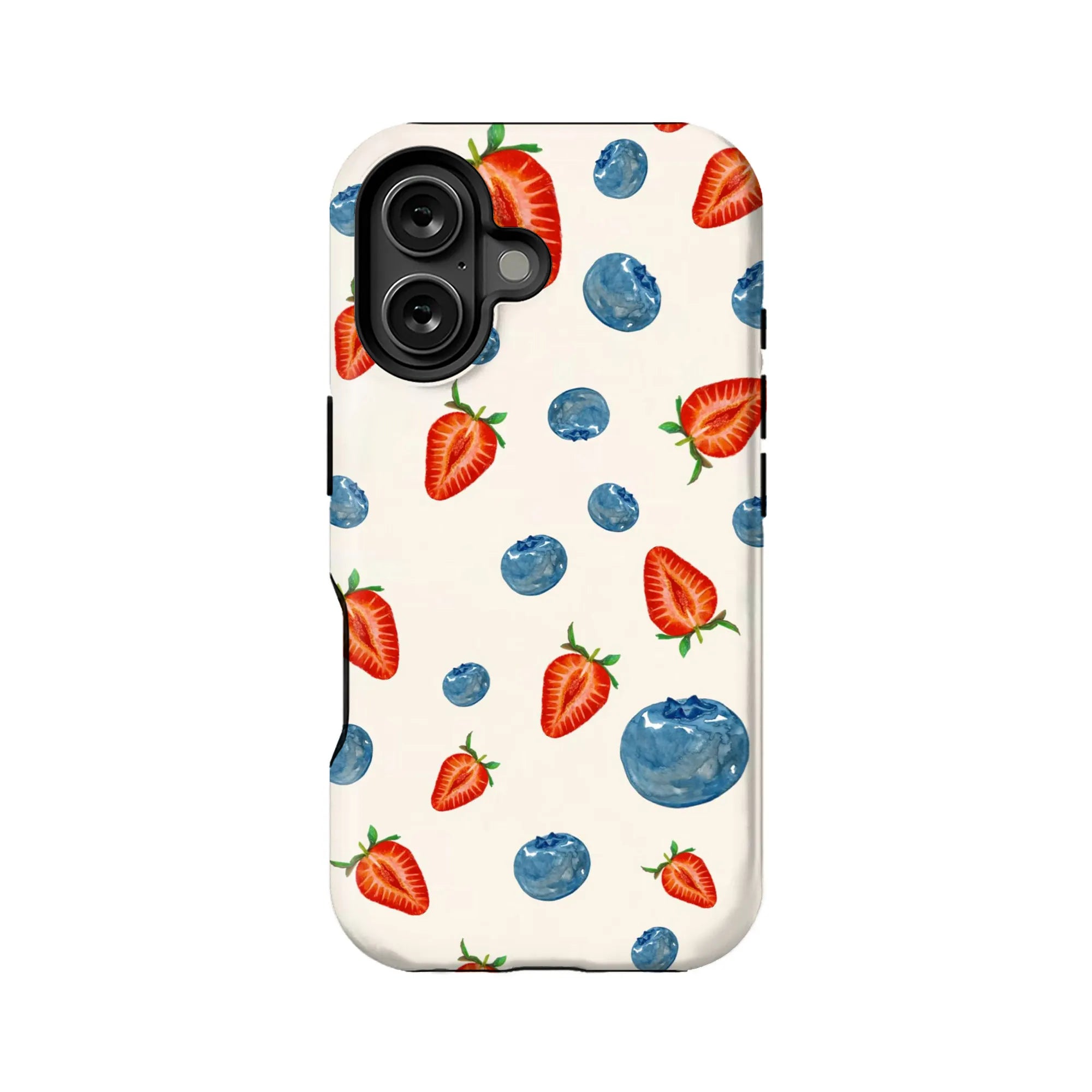 Funda para teléfono con diseño de fresas y arándanos para amantes de la fruta
