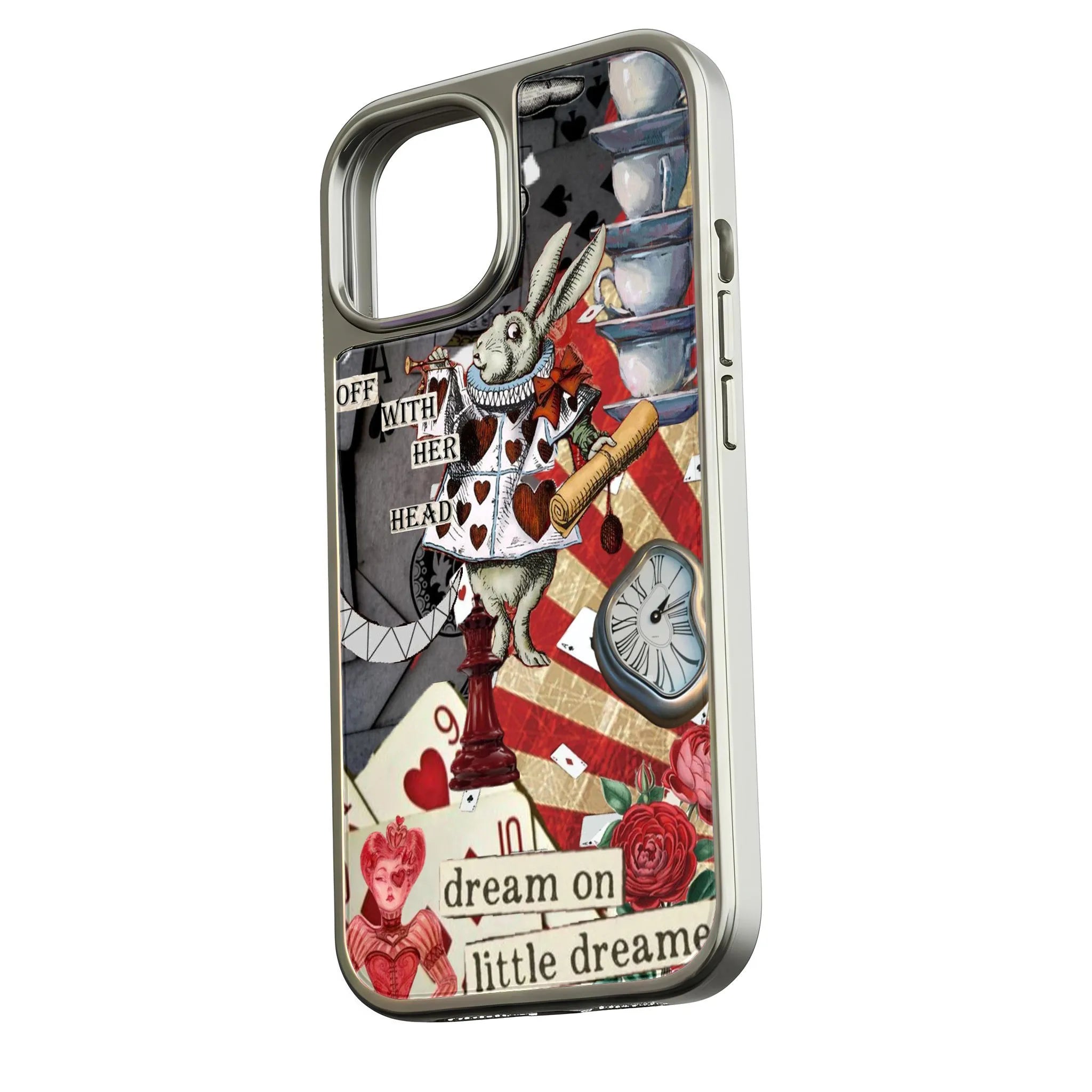Holographic Chrome Phone Case - Wonderland Rabbit Design