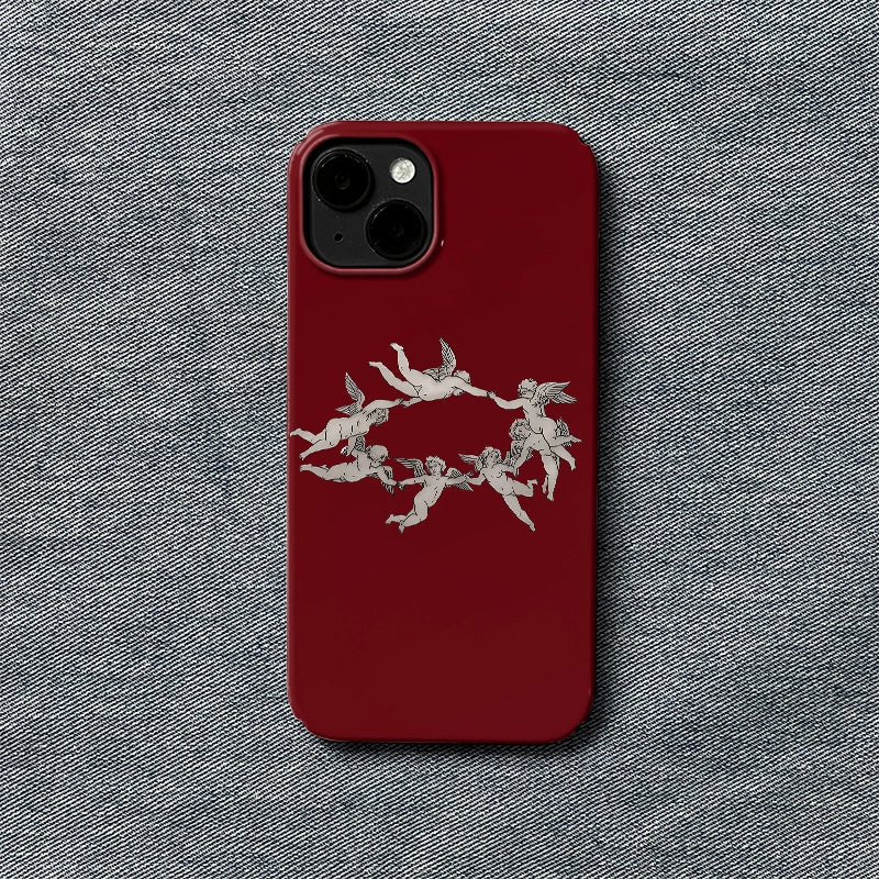 Cherub Circle Phone Case – Heavenly Red Design