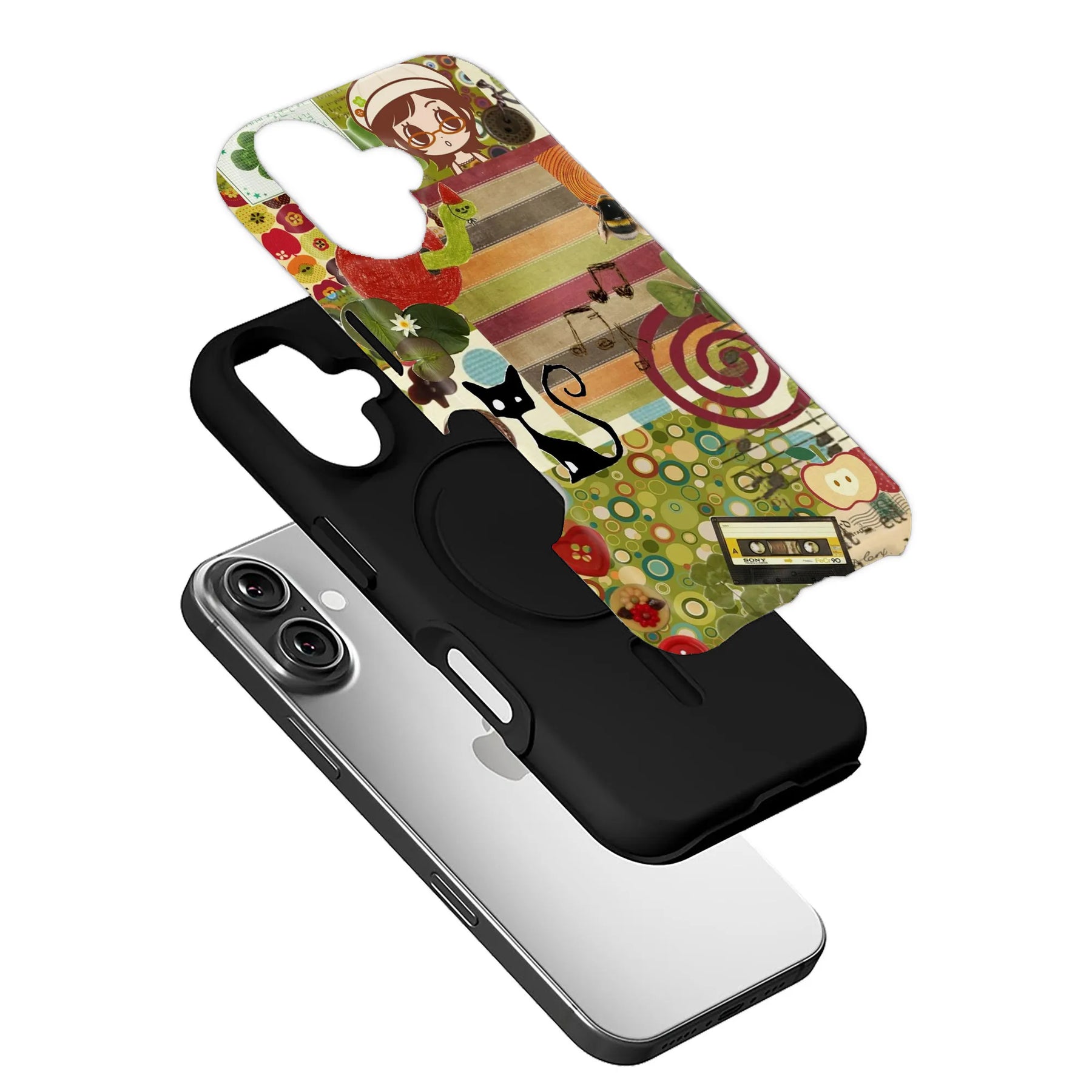 Funda para teléfono con collage colorido