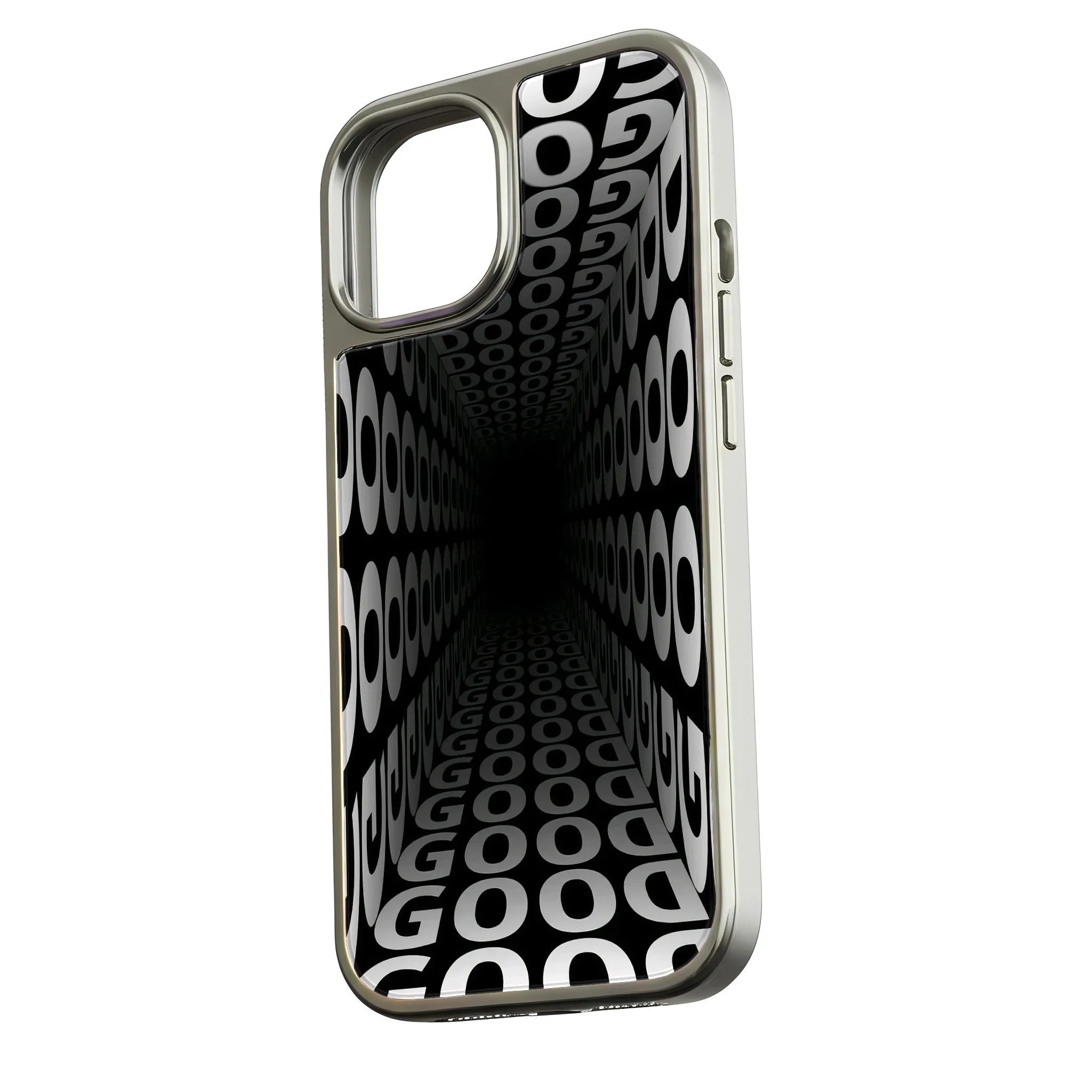 Holographic Chrome Phone Case for iPhone 15 Pro - Optical Illusion Design