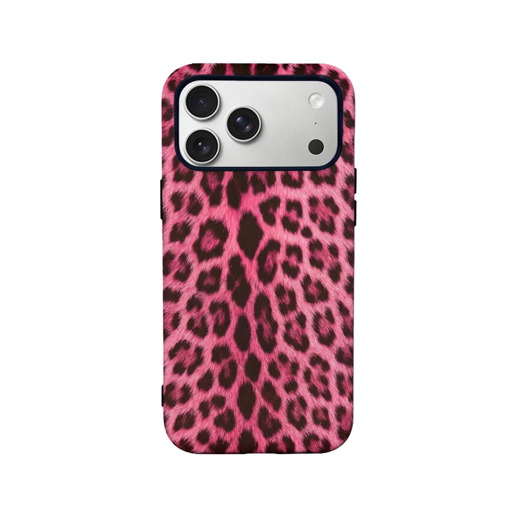 Funda para iPhone con estampado de leopardo rosa peludo: suave y moderna