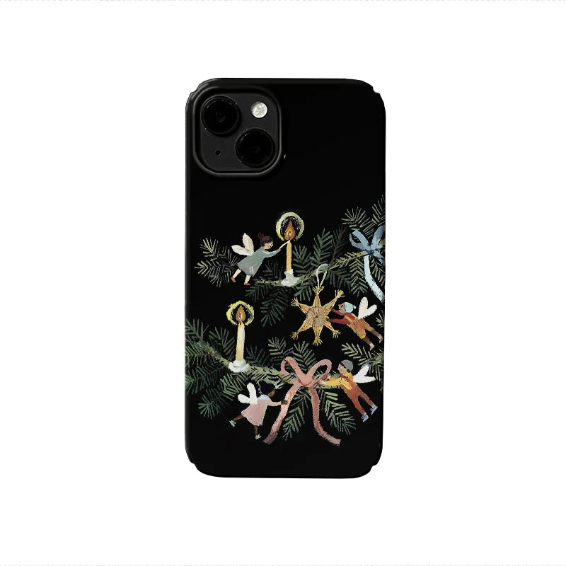 Funda para teléfono con adorno navideño de ángel: elegancia y protección festivas