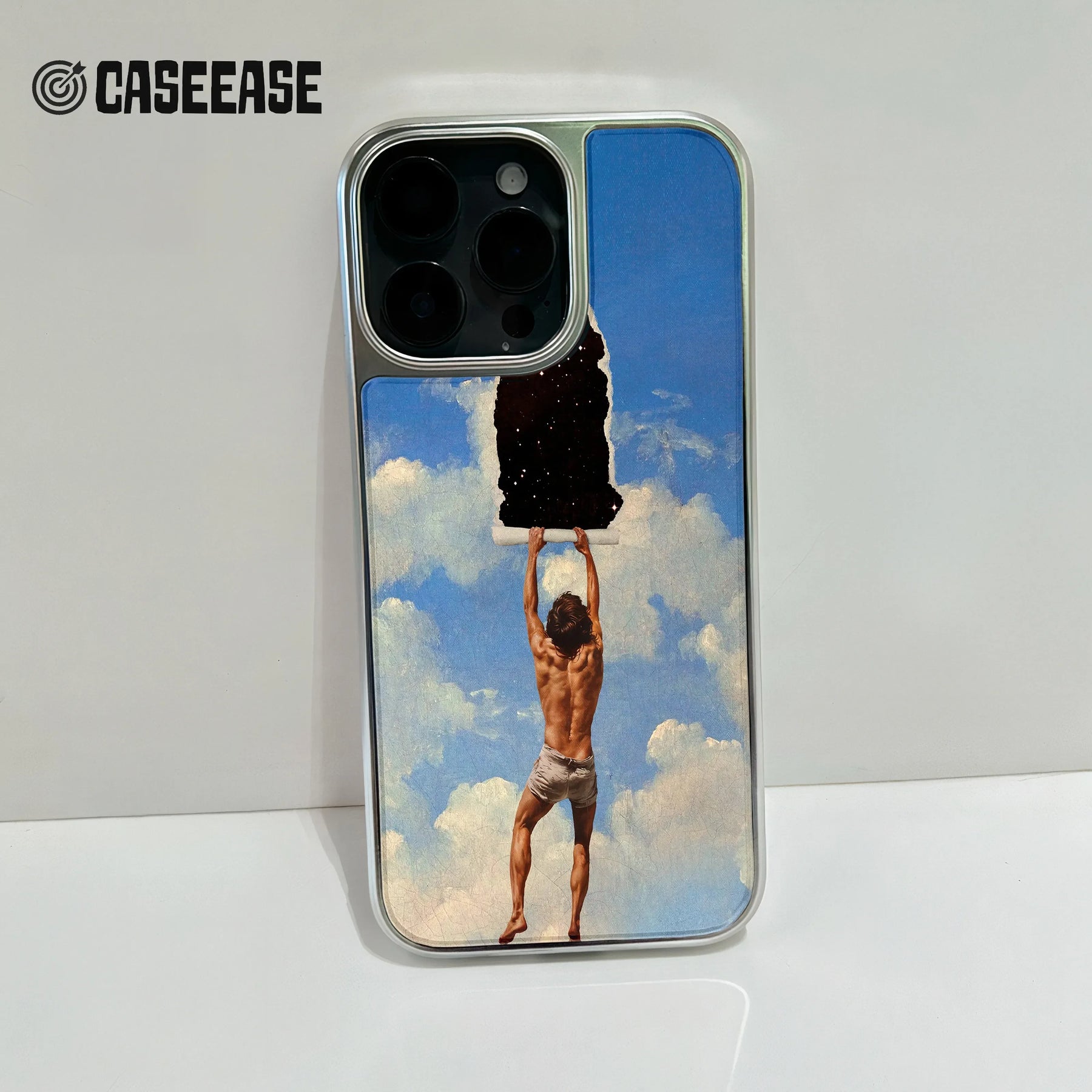 Funda holográfica cromada para iPhone 14 Pro - Diseño cósmico artístico