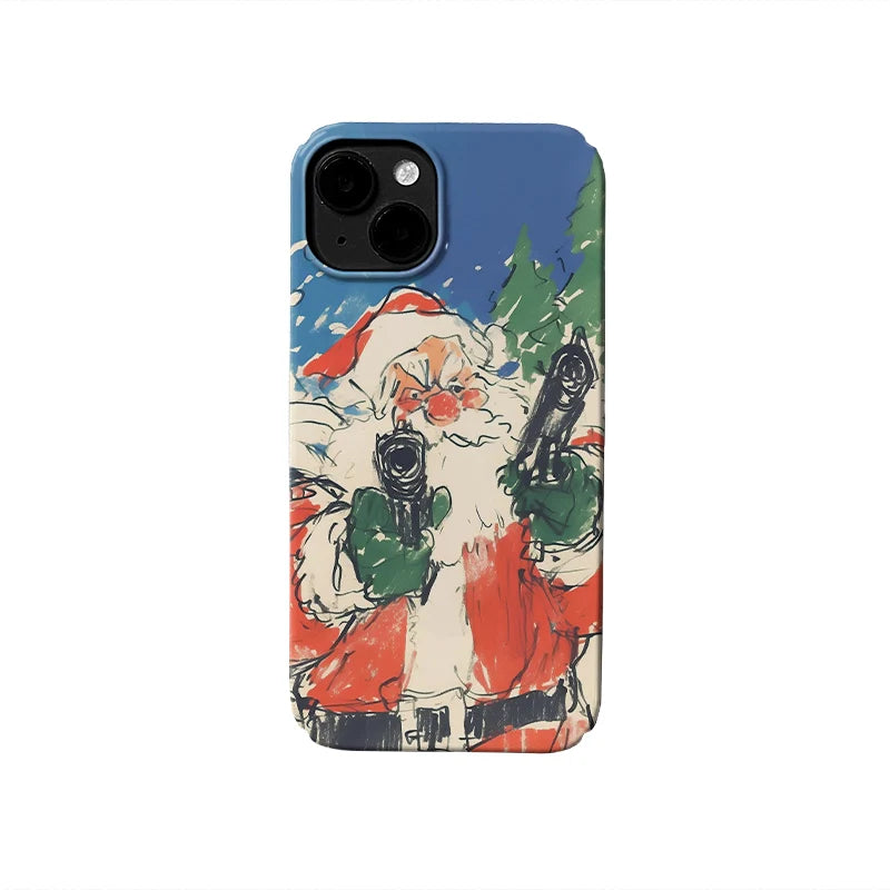 Funda para teléfono navideña con la acción festiva de Papá Noel