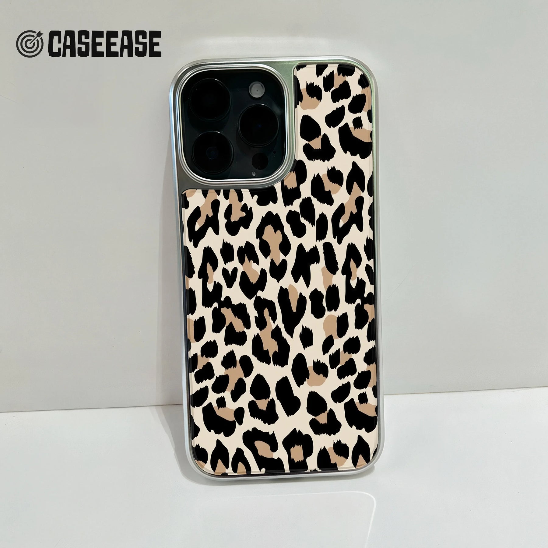Holographic Leopard Phone Case for iPhone 14 Pro - Chic Animal Print Design