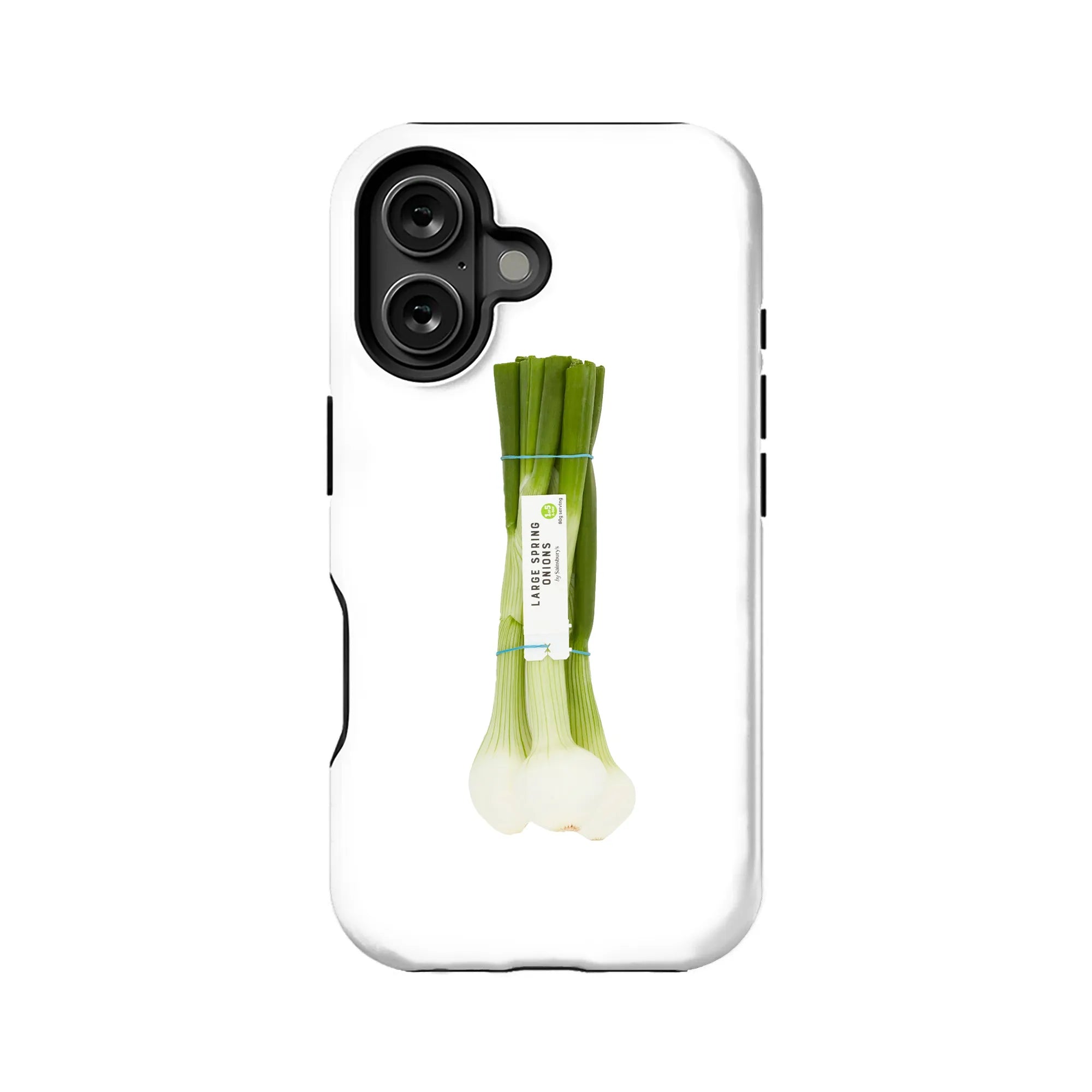 Funda minimalista para teléfono con diseño de cebolla verde: fresca y natural