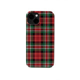 Funda clásica para teléfono con cuadros escoceses navideños