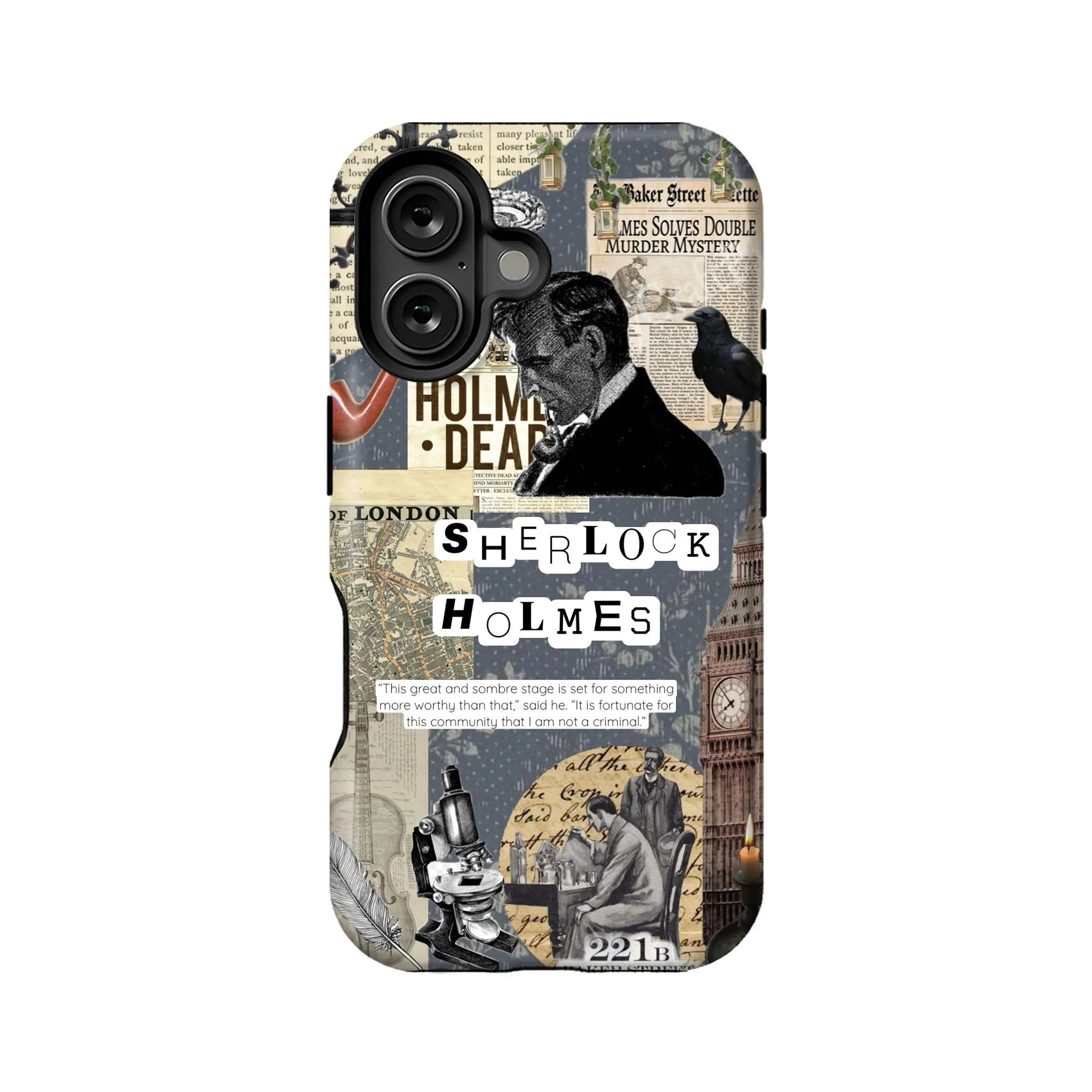 Funda de teléfono vintage de Sherlock Holmes