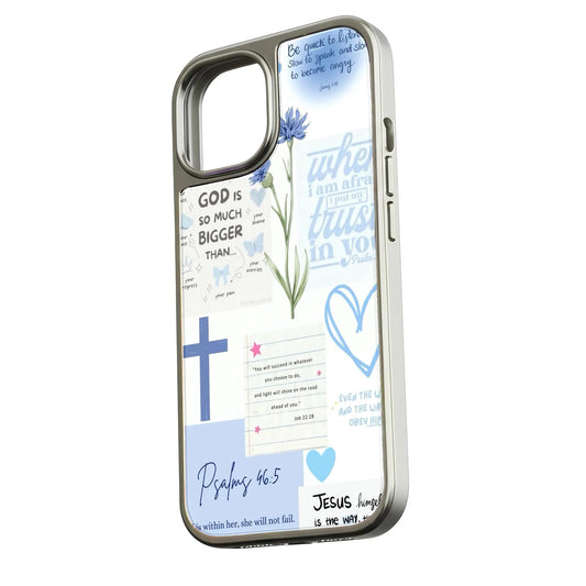 Holographic Chrome Phone Case - Inspirational Faith Design