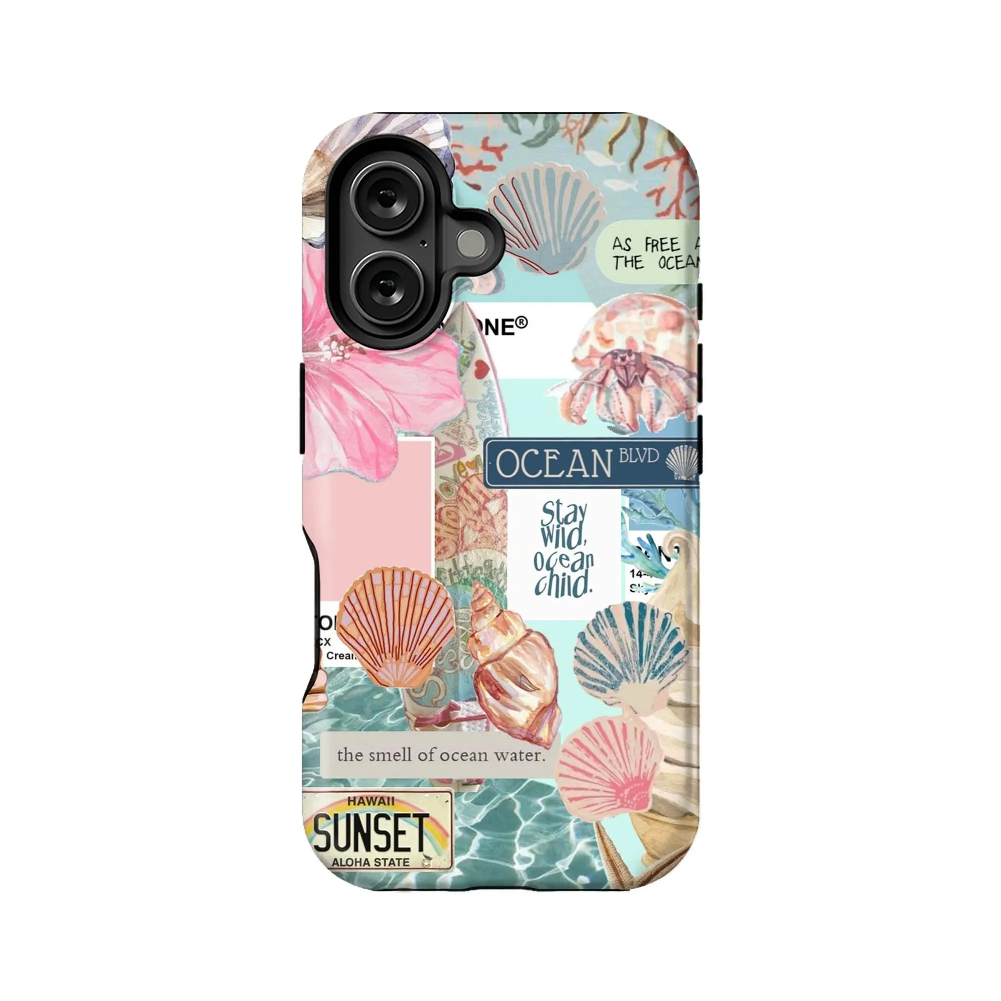 Funda para teléfono con conchas y corales Ocean Vibes